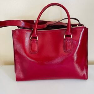 Elegant Abro Red Leather Handbag Pre owned
